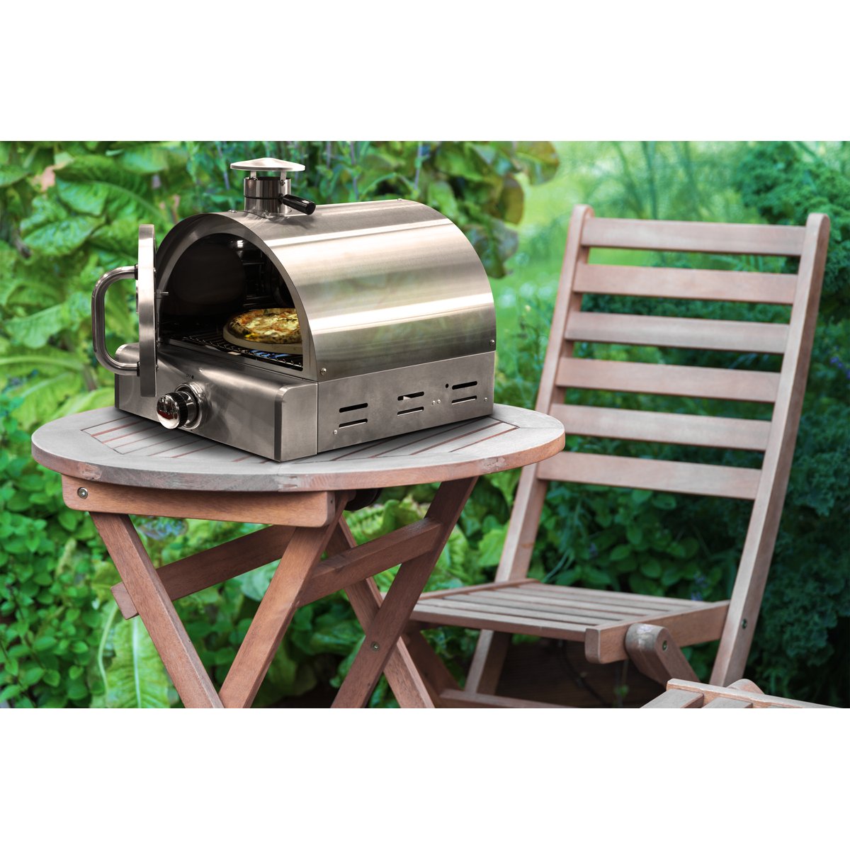 Dellonda DG104 Outdoor Tabletop Gas Powered Pizza Oven with Temperature Display