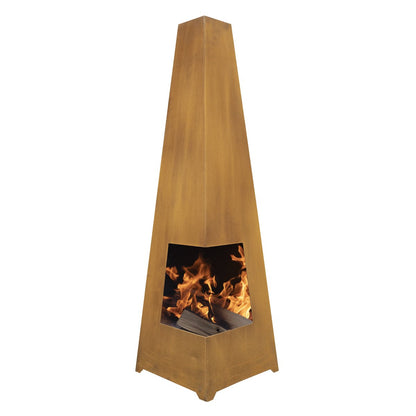 Dellonda DG106 Chiminea Wood Burner Heater for Outdoors W45cm x H150cm Corten Steel