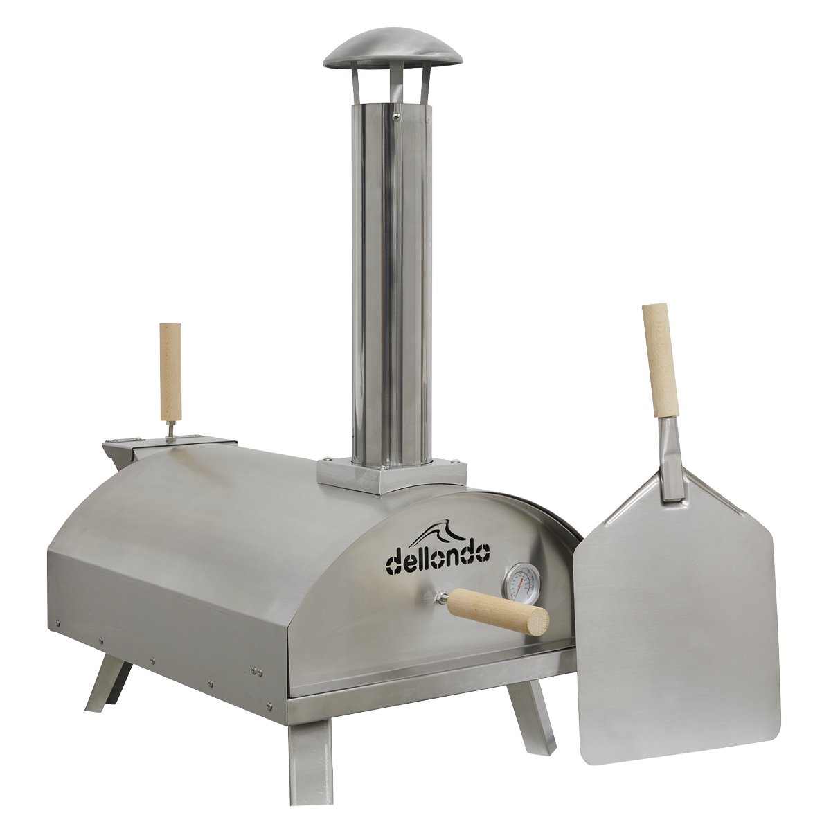 Dellonda DG11 14" Portable Wood - Fired Pizza & Smoking Oven - Stainless Steel - McCormickTools