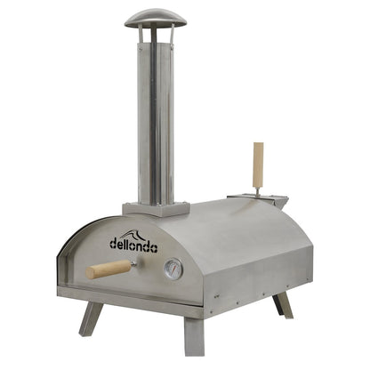 Dellonda DG11 14" Portable Wood - Fired Pizza & Smoking Oven - Stainless Steel - McCormickTools