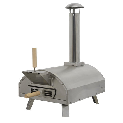 Dellonda DG11 14" Portable Wood - Fired Pizza & Smoking Oven - Stainless Steel - McCormickTools