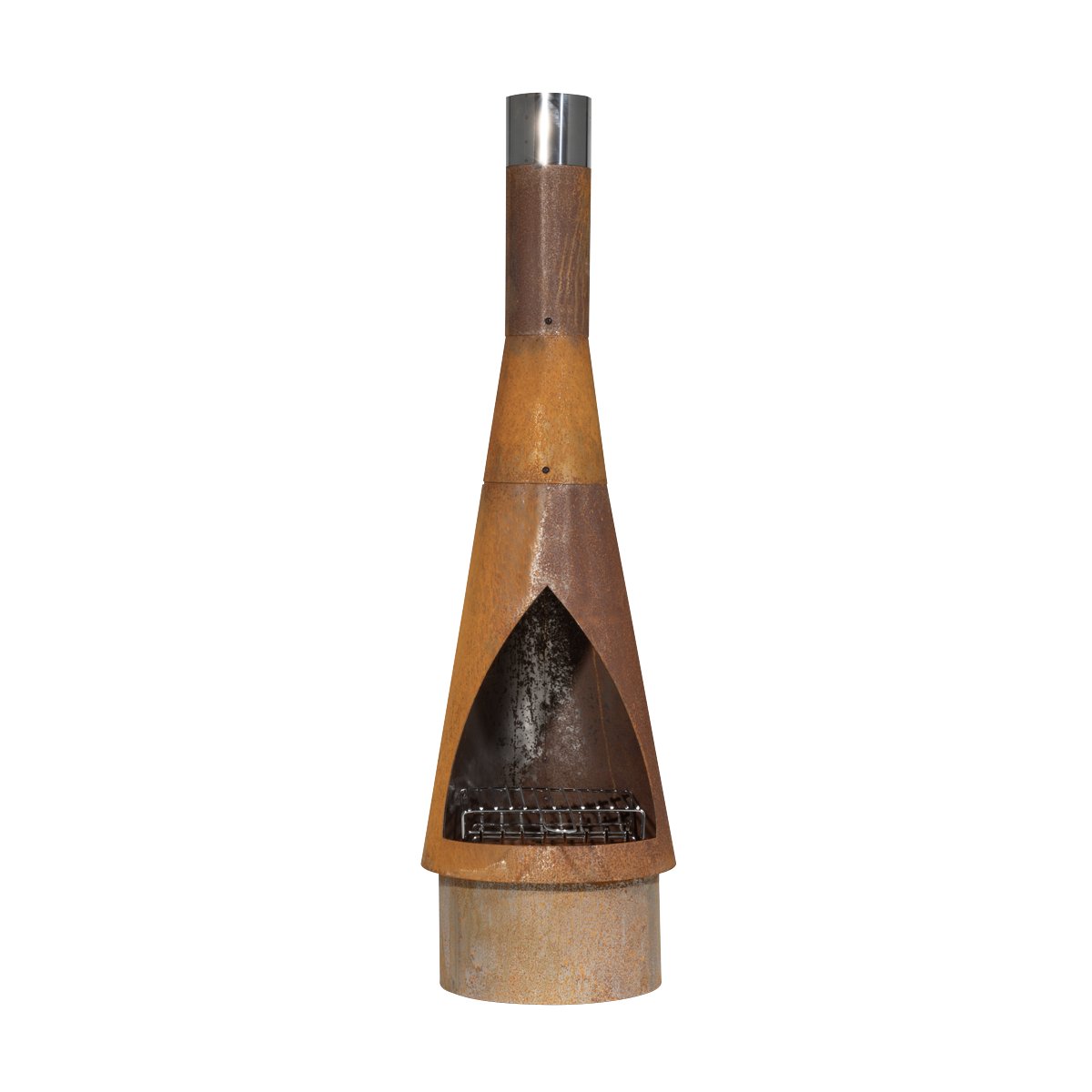 Dellonda DG110 Outdoor/Garden/Patio Conical Chiminea Fireplace Fire Pit Heater H127cm - Corten Steel - McCormickTools