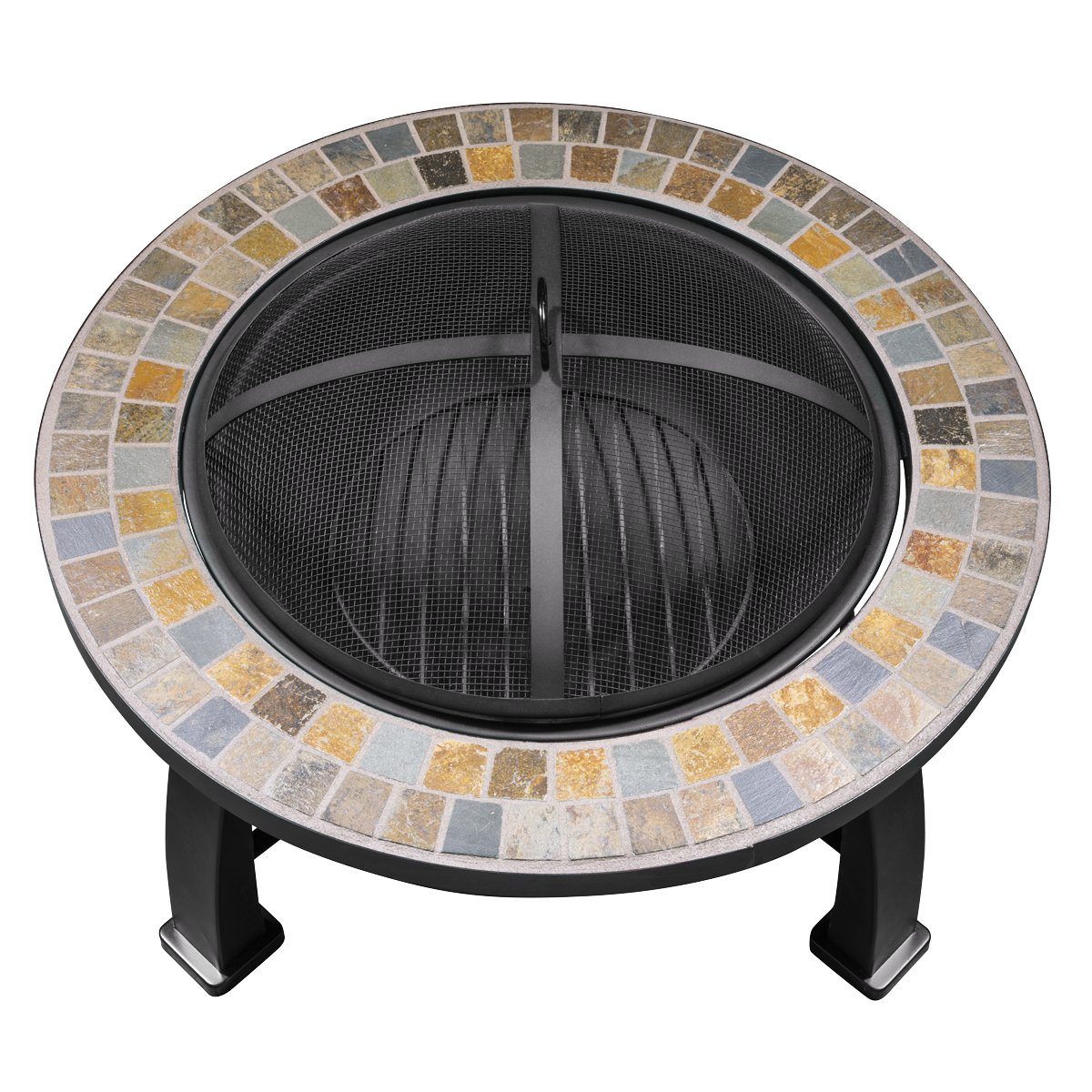 Dellonda DG111 30" Deluxe Traditional Style Fire Pit/Fireplace/Outdoor Heater - Slate - McCormickTools