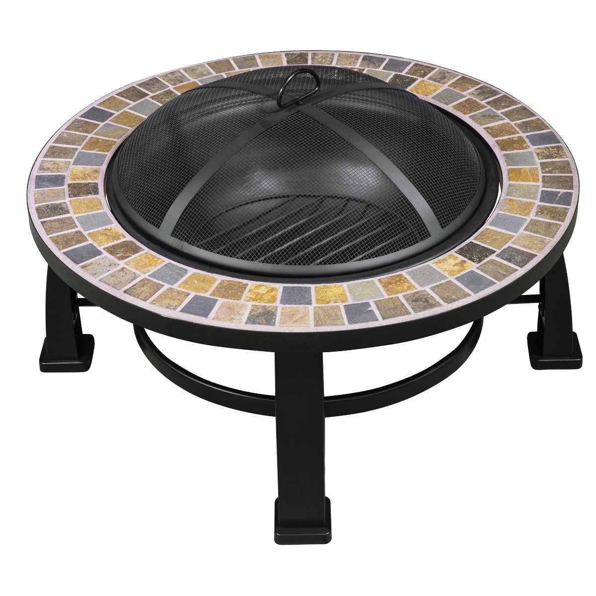 Dellonda DG111 30" Deluxe Traditional Style Fire Pit/Fireplace/Outdoor Heater - Slate - McCormickTools