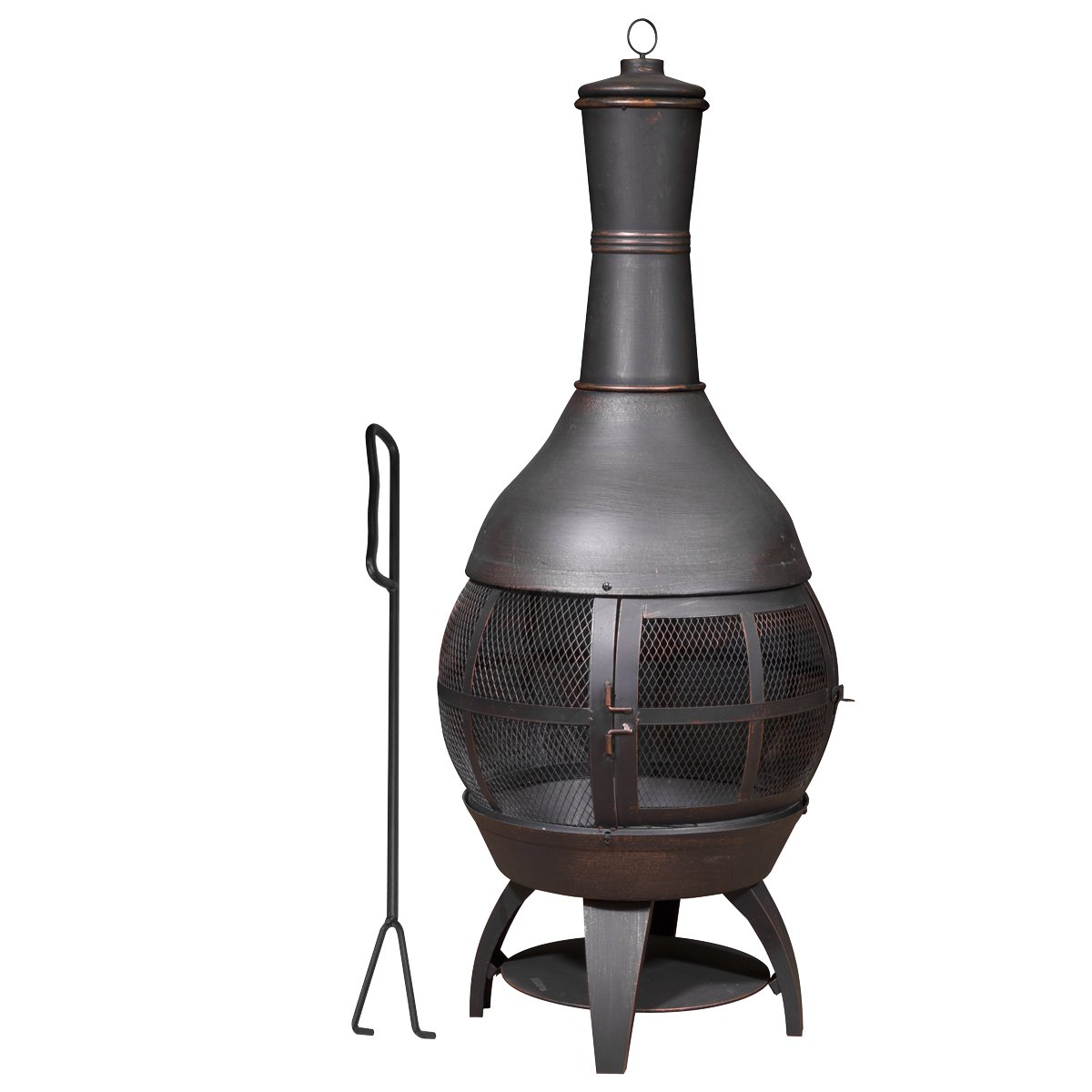 Dellonda DG112 Deluxe 360° Chiminea/Fire Pit/Outdoor Heater - Antique Bronze Finish