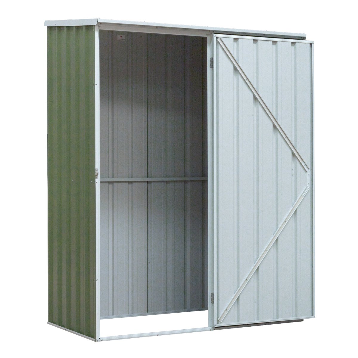 Dellonda DG113 Galvanized Steel Garden/Outdoor/Storage Shed 1.5 x 0.8 x 1.9m Pent Style Roof - Green - McCormickTools