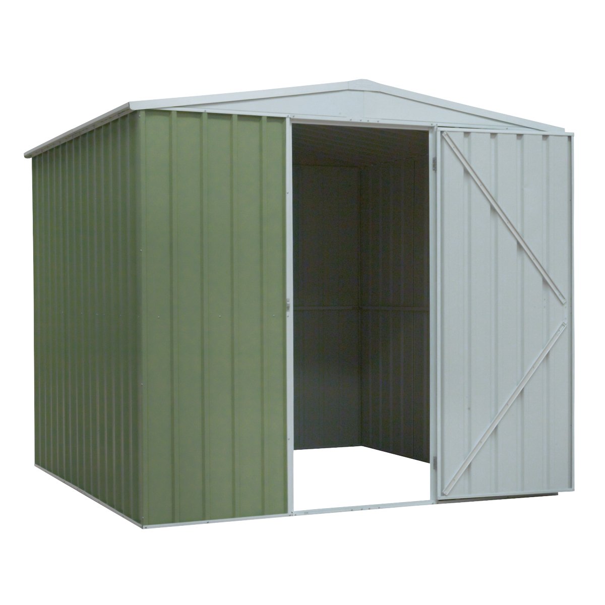 Dellonda DG115 Galvanised Steel Metal Garden/Outdoor/Storage Shed 7.5FT x 7.5FT Apex Style Roof - Green - McCormickTools