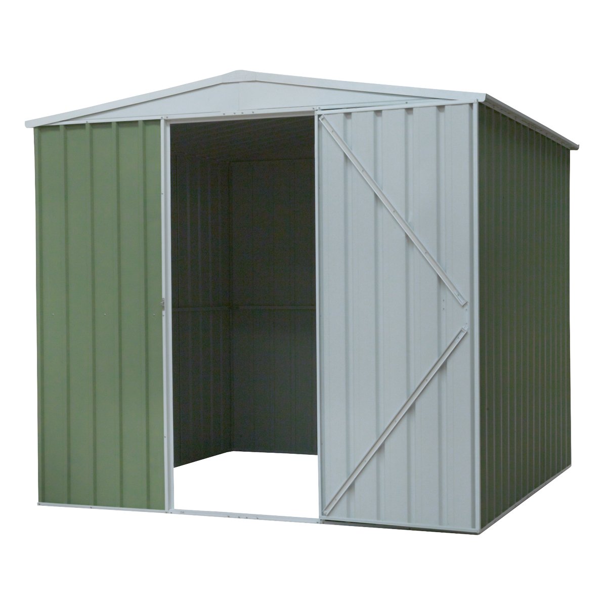 Dellonda DG115 Galvanised Steel Metal Garden/Outdoor/Storage Shed 7.5FT x 7.5FT Apex Style Roof - Green - McCormickTools