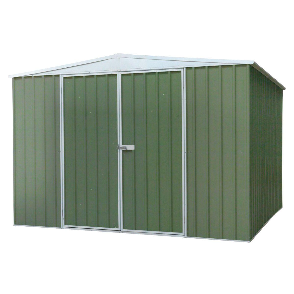 Dellonda DG116 Galvanised Steel Metal Garden/Outdoor/Storage Shed 10FT x 10FT Apex Style Roof - Green - McCormickTools