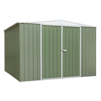 Dellonda DG116 Galvanised Steel Metal Garden/Outdoor/Storage Shed 10FT x 10FT Apex Style Roof - Green - McCormickTools