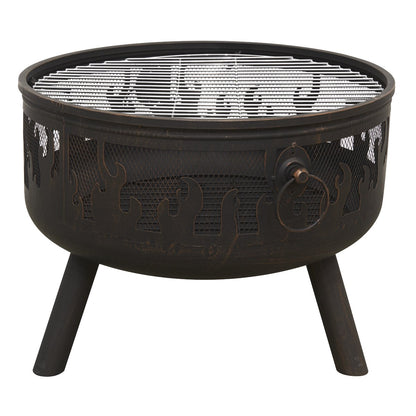 Dellonda DG117 Deluxe Firepit Fireplace Outdoor Patio Heater Cooking Grill & Poker - McCormickTools