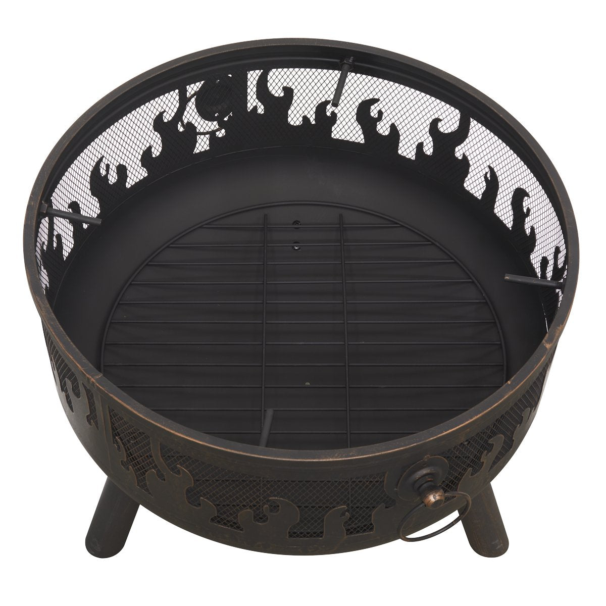 Dellonda DG117 Deluxe Firepit Fireplace Outdoor Patio Heater Cooking Grill & Poker - McCormickTools