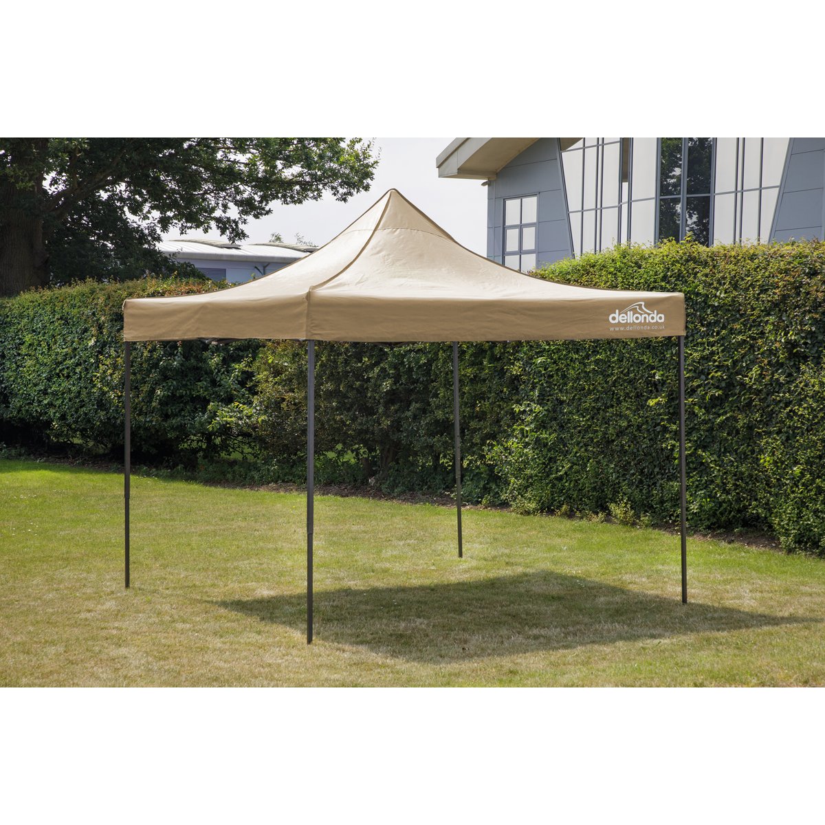 Dellonda DG126 Premium 2x2m Pop - Up Gazebo Heavy Duty PVC Coated Water Resistant Fabric Beige - McCormickTools