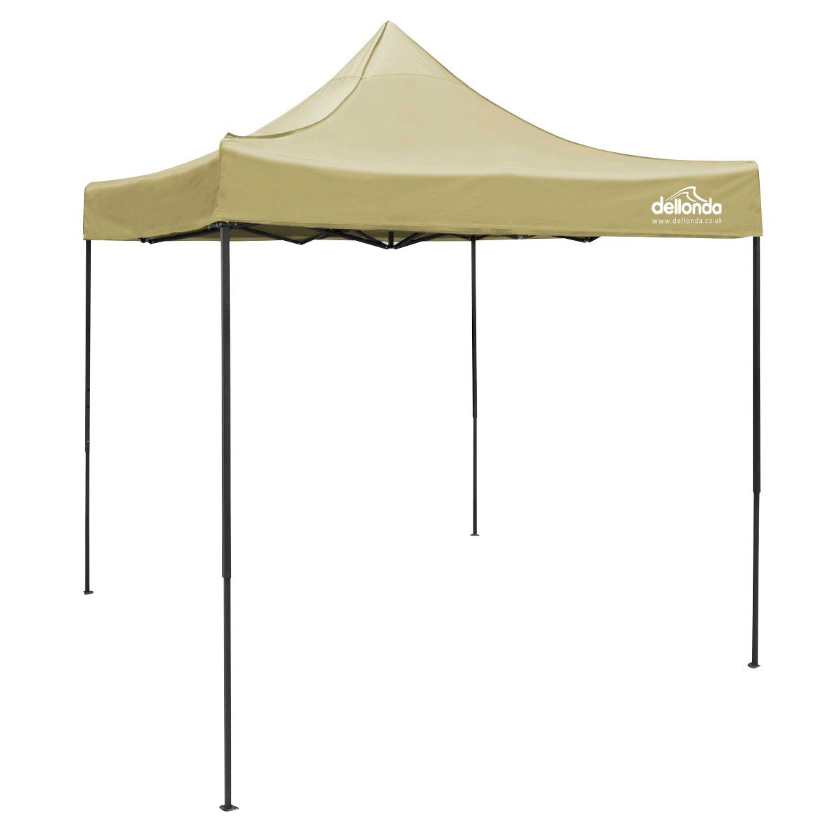 Dellonda DG126 Premium 2x2m Pop - Up Gazebo Heavy Duty PVC Coated Water Resistant Fabric Beige - McCormickTools