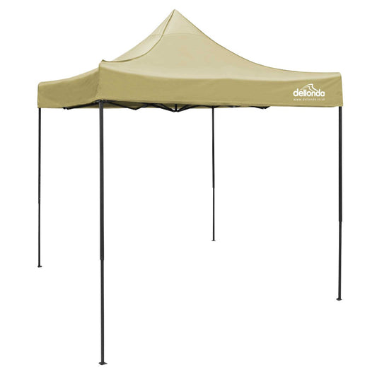 Dellonda DG126 Premium 2x2m Pop - Up Gazebo Heavy Duty PVC Coated Water Resistant Fabric Beige - McCormickTools