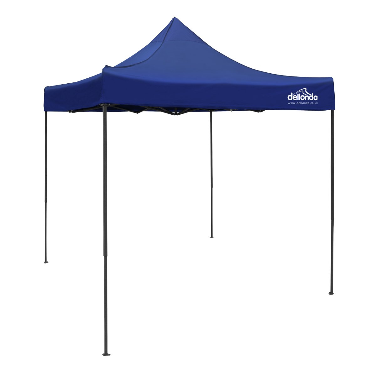 Dellonda DG127 Premium 2x2m Pop - Up Gazebo Heavy Duty PVC Coated Water Resistant Fabric Blue - McCormickTools