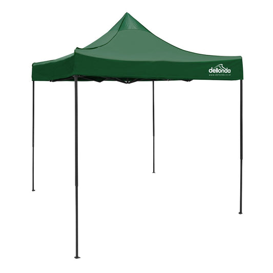 Dellonda DG128 Premium 2x2m Pop - Up Gazebo Heavy Duty PVC Coated Water Resistant Fabric Dark Green