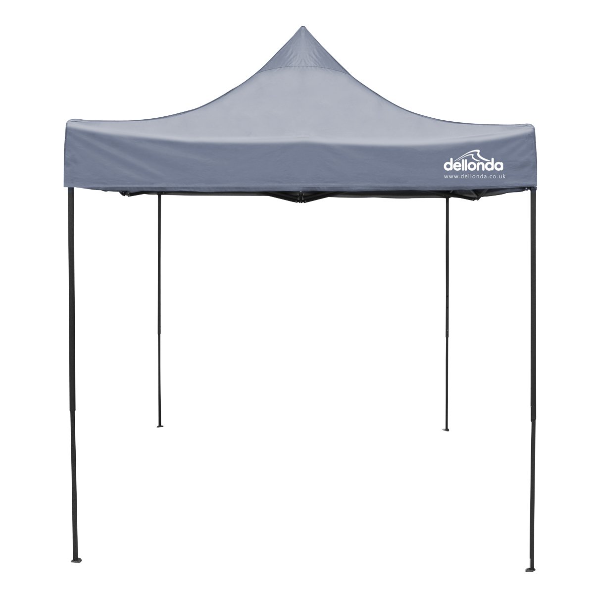 Dellonda DG129 Premium 2x2m Pop - Up Gazebo Heavy Duty PVC Coated Water Resistant Fabric Grey - McCormickTools