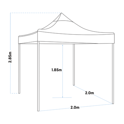 Dellonda DG129 Premium 2x2m Pop - Up Gazebo Heavy Duty PVC Coated Water Resistant Fabric Grey - McCormickTools