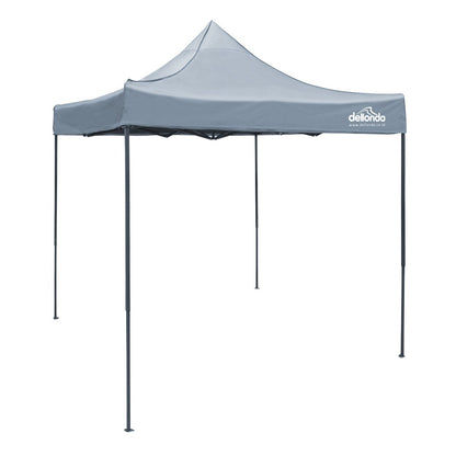 Dellonda DG129 Premium 2x2m Pop - Up Gazebo Heavy Duty PVC Coated Water Resistant Fabric Grey - McCormickTools