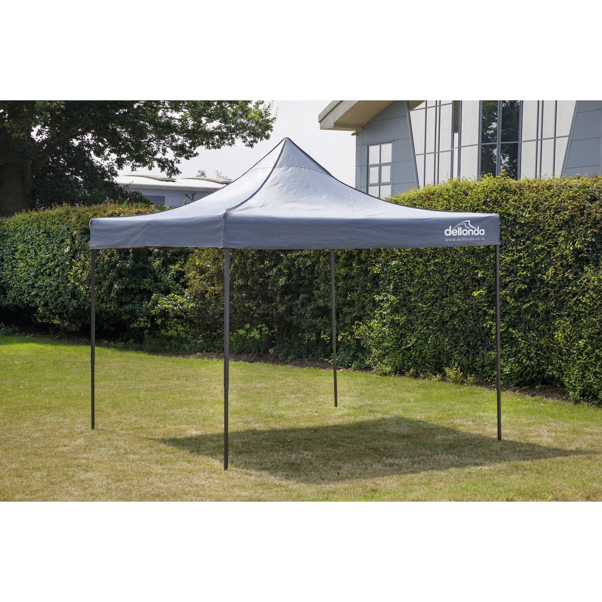 Dellonda DG129 Premium 2x2m Pop - Up Gazebo Heavy Duty PVC Coated Water Resistant Fabric Grey - McCormickTools