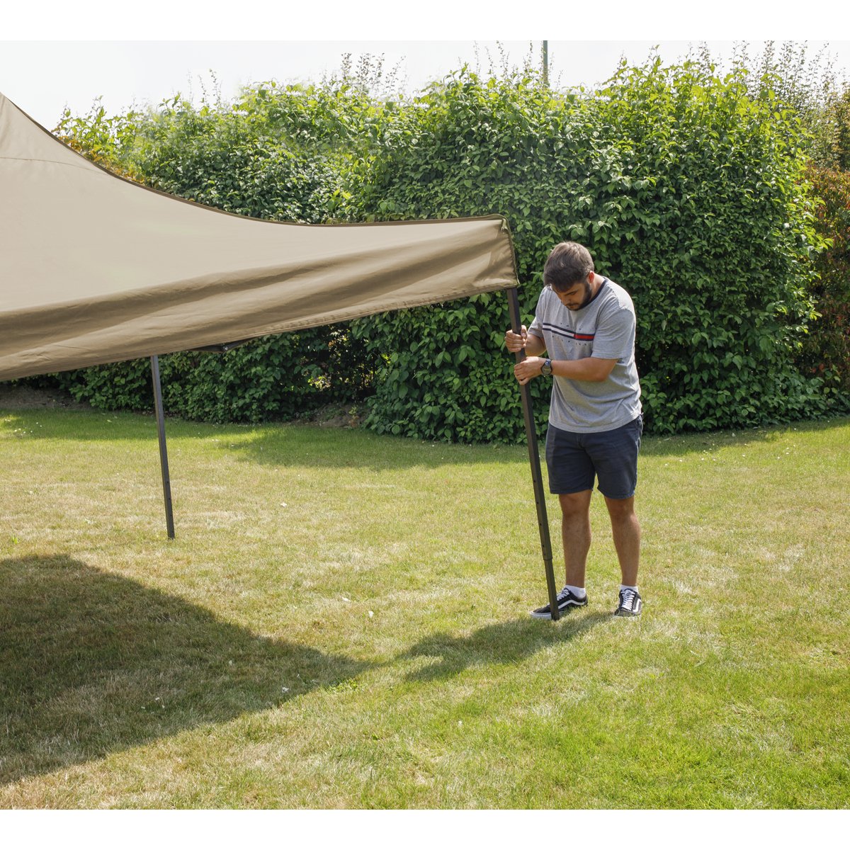 Dellonda DG130 Premium 3 x 3m Pop - Up Gazebo PVC Coated Water Resistant Fabric Beige - McCormickTools