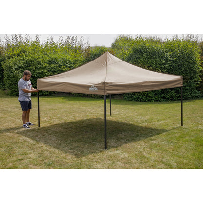 Dellonda DG130 Premium 3 x 3m Pop - Up Gazebo PVC Coated Water Resistant Fabric Beige - McCormickTools