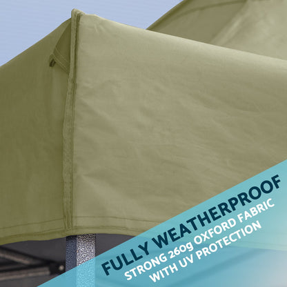 Dellonda DG130 Premium 3 x 3m Pop - Up Gazebo PVC Coated Water Resistant Fabric Beige - McCormickTools