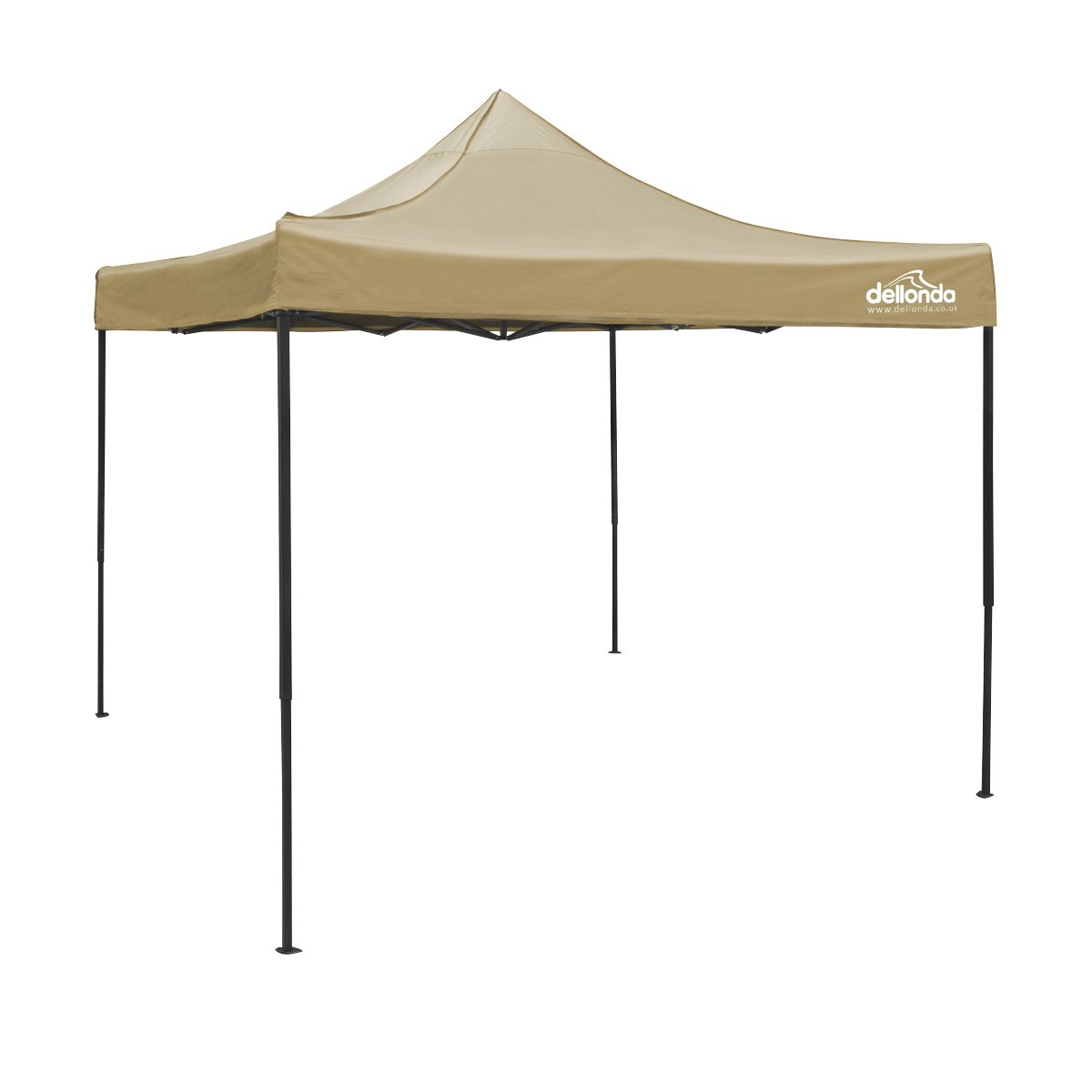 Dellonda DG130 Premium 3 x 3m Pop - Up Gazebo PVC Coated Water Resistant Fabric Beige - McCormickTools