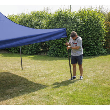 Dellonda DG131 Premium 3 x 3m Pop - Up Gazebo PVC Coated Water Resistant Fabric Blue - McCormickTools