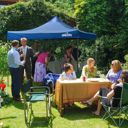 Dellonda DG131 Premium 3 x 3m Pop - Up Gazebo PVC Coated Water Resistant Fabric Blue - McCormickTools