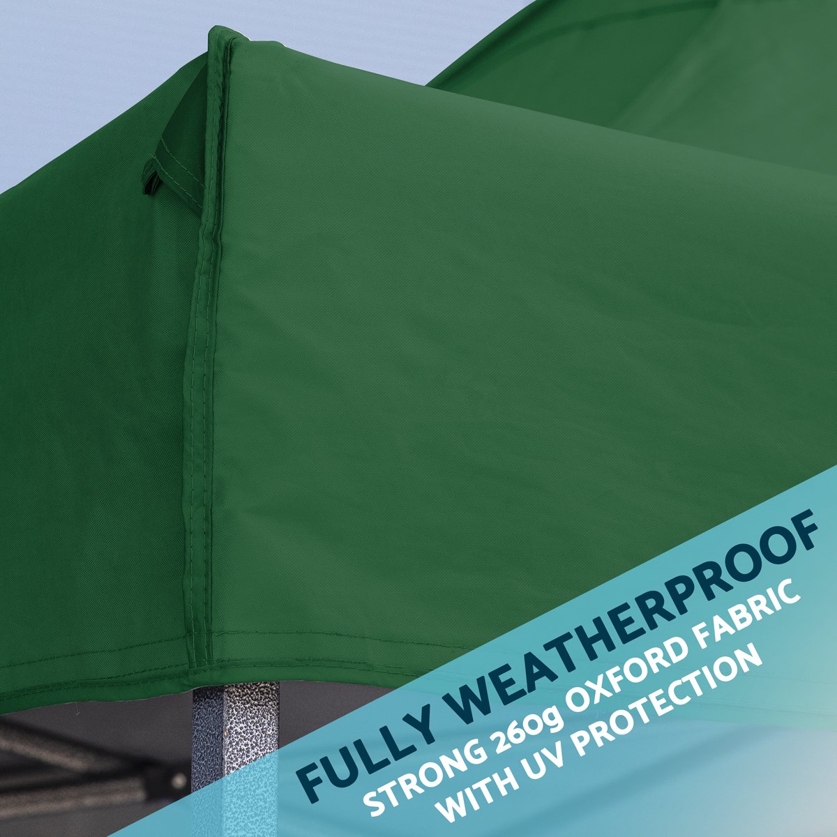 Dellonda DG132 Premium 3 x 3m Pop - Up Gazebo PVC Coated Water Resistant Fabric Dark Green