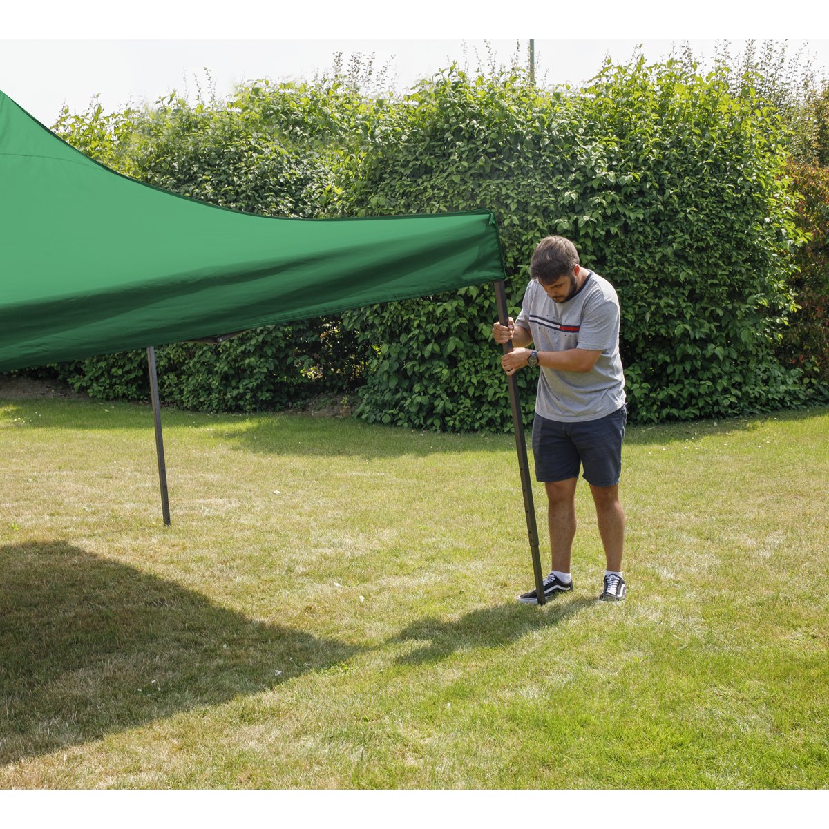 Dellonda DG132 Premium 3 x 3m Pop - Up Gazebo PVC Coated Water Resistant Fabric Dark Green