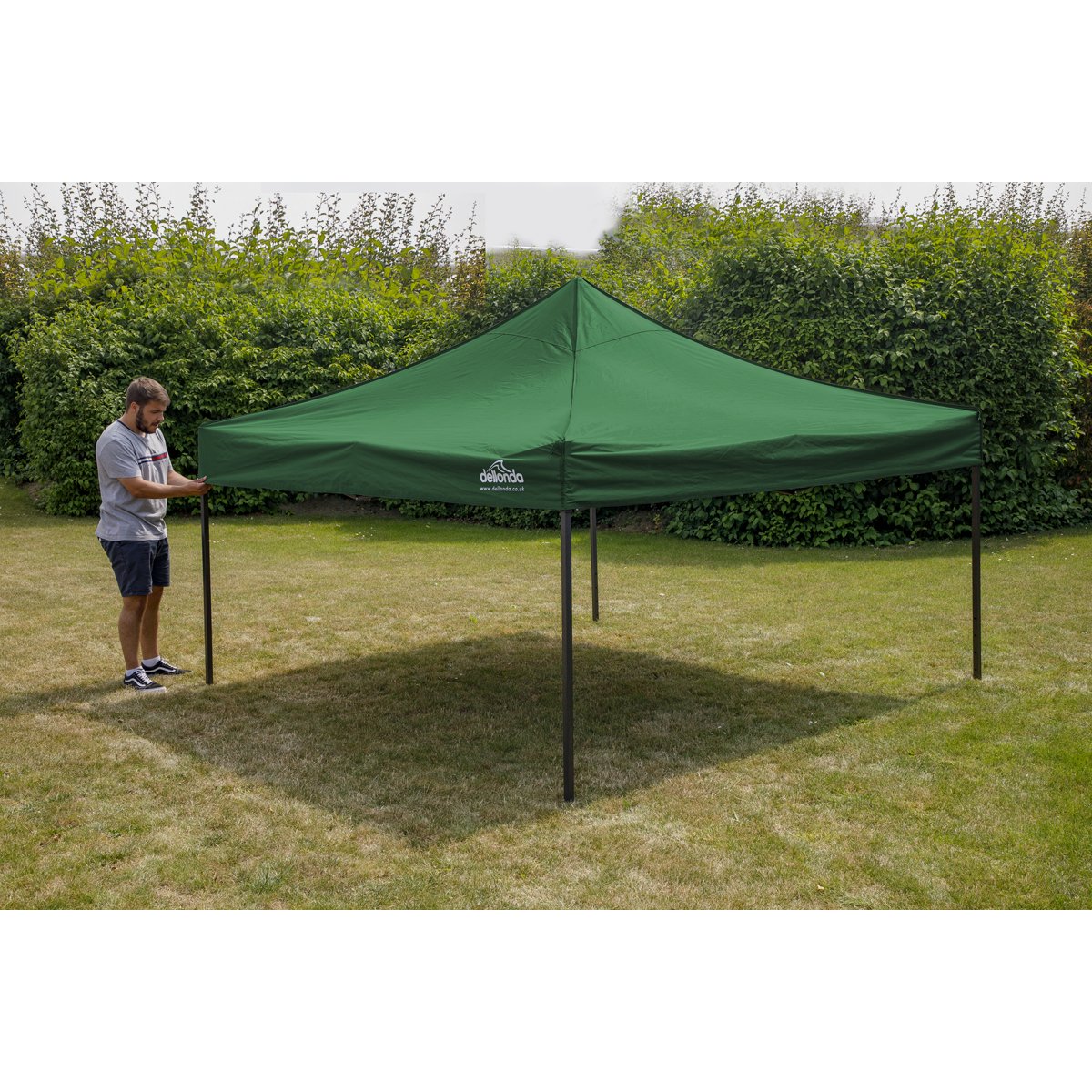 Dellonda DG132 Premium 3 x 3m Pop - Up Gazebo PVC Coated Water Resistant Fabric Dark Green