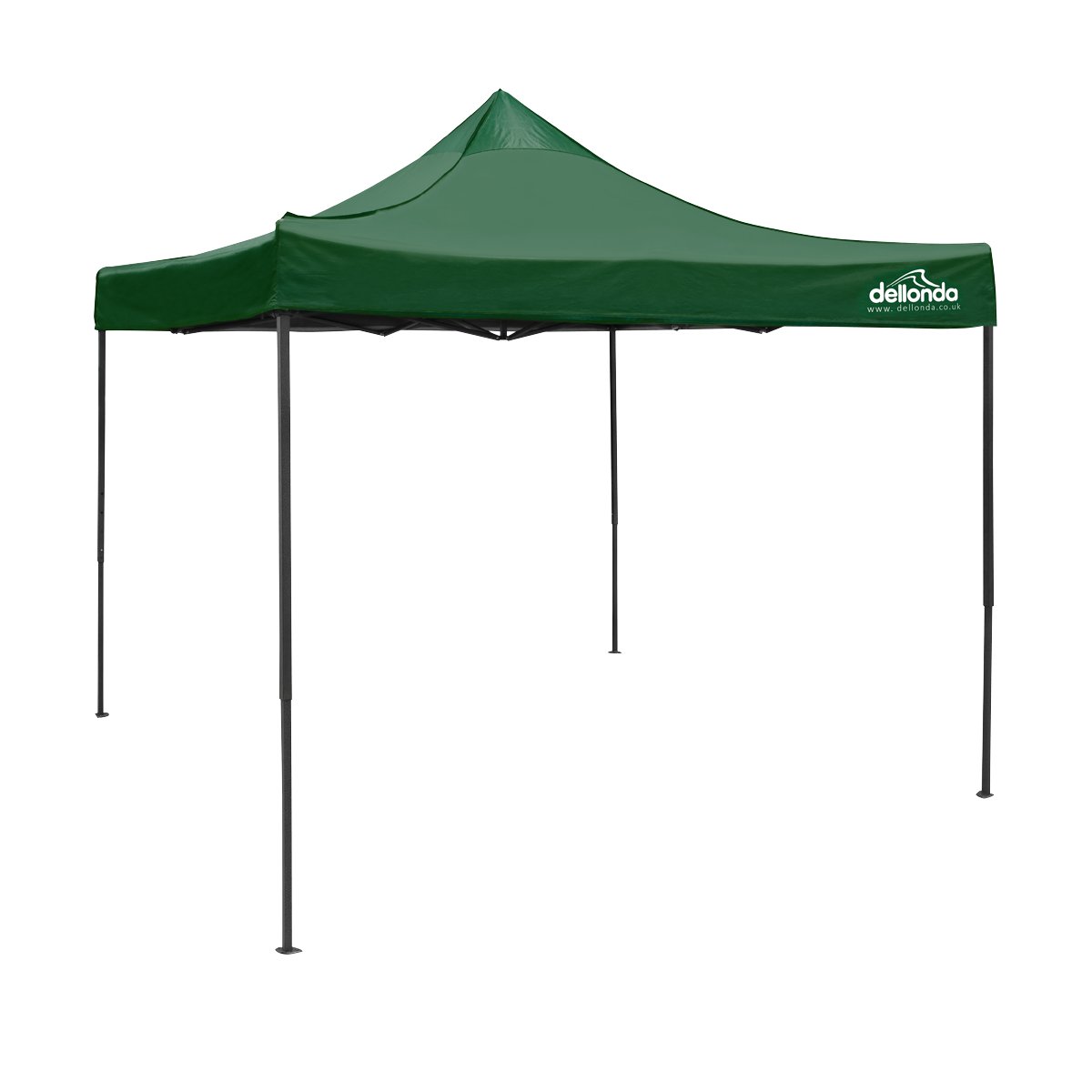 Dellonda DG132 Premium 3 x 3m Pop - Up Gazebo PVC Coated Water Resistant Fabric Dark Green