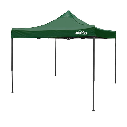 Dellonda DG132 Premium 3 x 3m Pop - Up Gazebo PVC Coated Water Resistant Fabric Dark Green