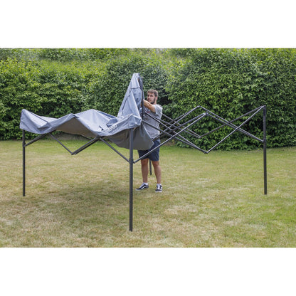 Dellonda DG133 Premium 3 x 3m Pop - Up Gazebo PVC Coated Water Resistant Fabric Grey - McCormickTools