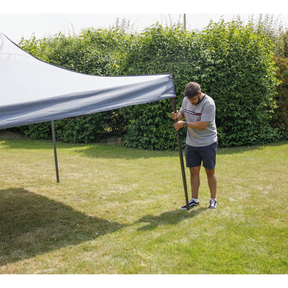 Dellonda DG133 Premium 3 x 3m Pop - Up Gazebo PVC Coated Water Resistant Fabric Grey - McCormickTools