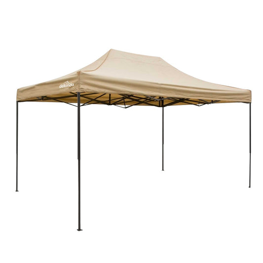 Dellonda DG134 Premium 3 x 4.5m Pop-Up Gazebo Heavy Duty PVC Coated Water Resistant Fabric Beige-McCormickTools