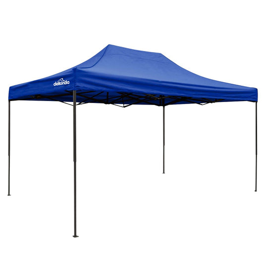 Dellonda DG135 Premium 3 x 4.5m Pop-Up Gazebo Heavy Duty PVC Coated Water Resistant Fabric Blue-McCormickTools