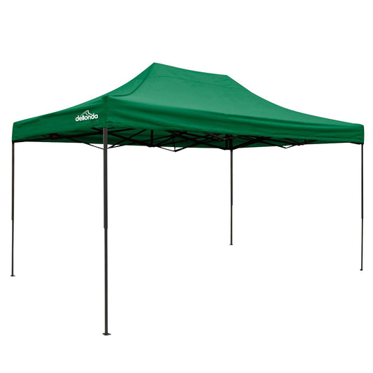 Dellonda DG136 Premium 3 x 4.5m Pop-Up Gazebo Heavy Duty PVC Coated Water Resistant Fabric Dark Green-McCormickTools