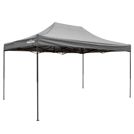 Dellonda DG137 Premium 3 x 4.5m Pop-Up Gazebo Heavy Duty PVC Coated Water Resistant Fabric Grey-McCormickTools