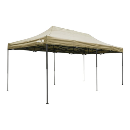 Dellonda DG138 Premium 3x6m Pop - Up Gazebo Heavy Duty PVC Coated Water Resistant Fabric Beige - McCormickTools