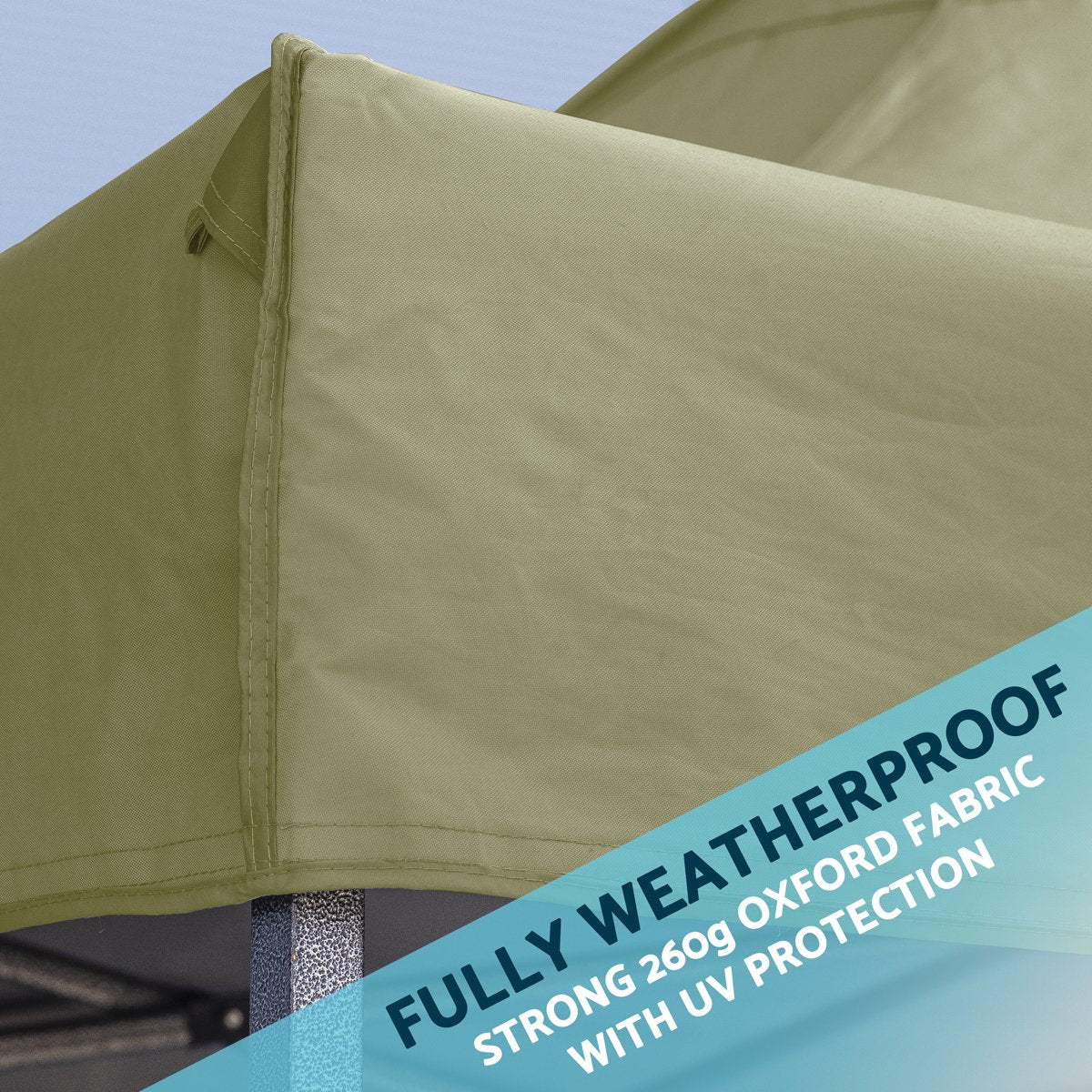 Dellonda DG138 Premium 3x6m Pop - Up Gazebo Heavy Duty PVC Coated Water Resistant Fabric Beige - McCormickTools