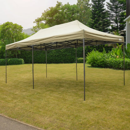 Dellonda DG138 Premium 3x6m Pop - Up Gazebo Heavy Duty PVC Coated Water Resistant Fabric Beige - McCormickTools