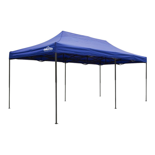 Dellonda DG139 Premium 3x6m Pop - Up Gazebo Heavy Duty PVC Coated Water Resistant Fabric Blue - McCormickTools