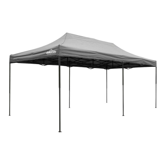 Dellonda DG141 Premium 3x6m Pop - Up Gazebo Heavy Duty PVC Coated Water Resistant Fabric Grey - McCormickTools