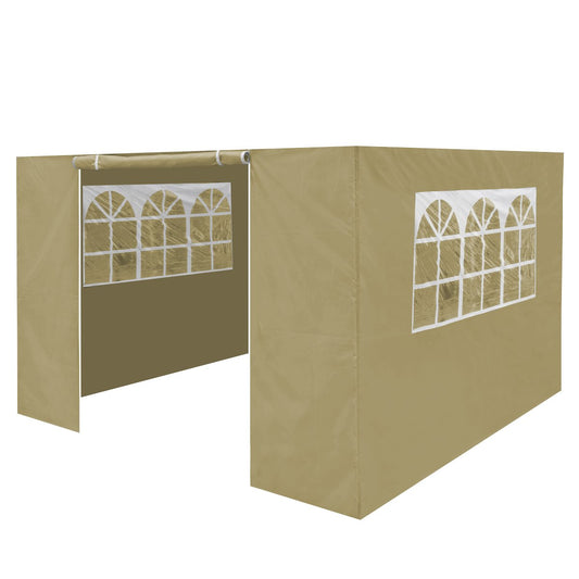 Dellonda DG142 Premium Side Walls/Doors/Windows for Gazebo/Marquee Fits 2 x 2m Models - Beige - McCormickTools