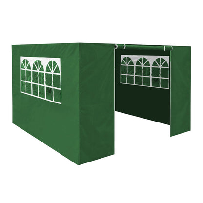 Dellonda DG144 Premium Side Walls/Doors/Windows for Gazebo/Marquee Fits 2 x 2m Models - Dark Green - McCormickTools