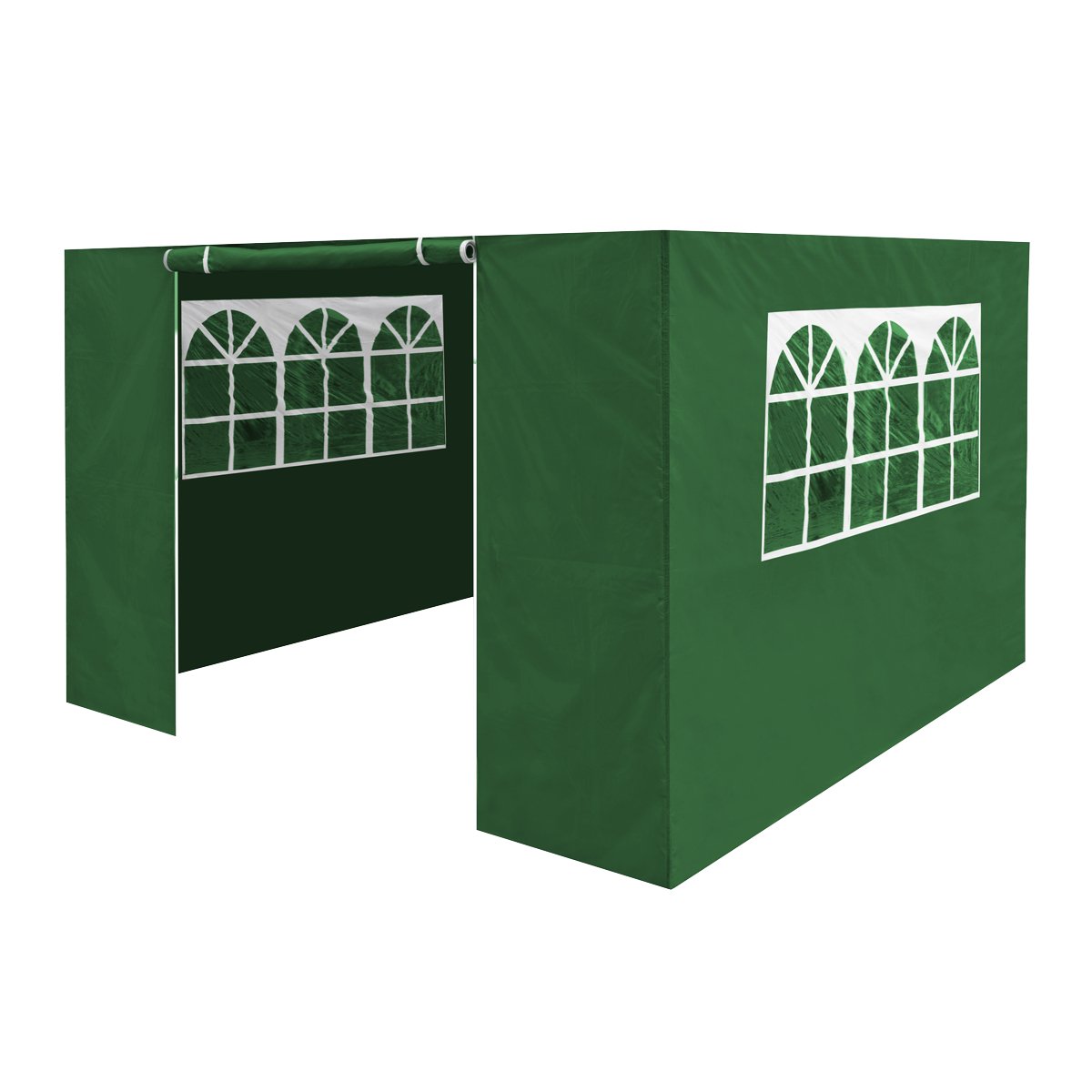 Dellonda DG144 Premium Side Walls/Doors/Windows for Gazebo/Marquee Fits 2 x 2m Models - Dark Green - McCormickTools